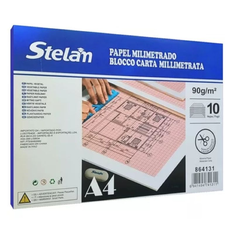 GENERICO - Papel Milimetrado A4 X 10 Hojas Milimetradas De 90 g
