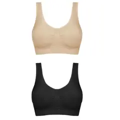 ADANNU - Sostén SOPORTE sin Costuras para Mujeres 2 Paquetes SL001