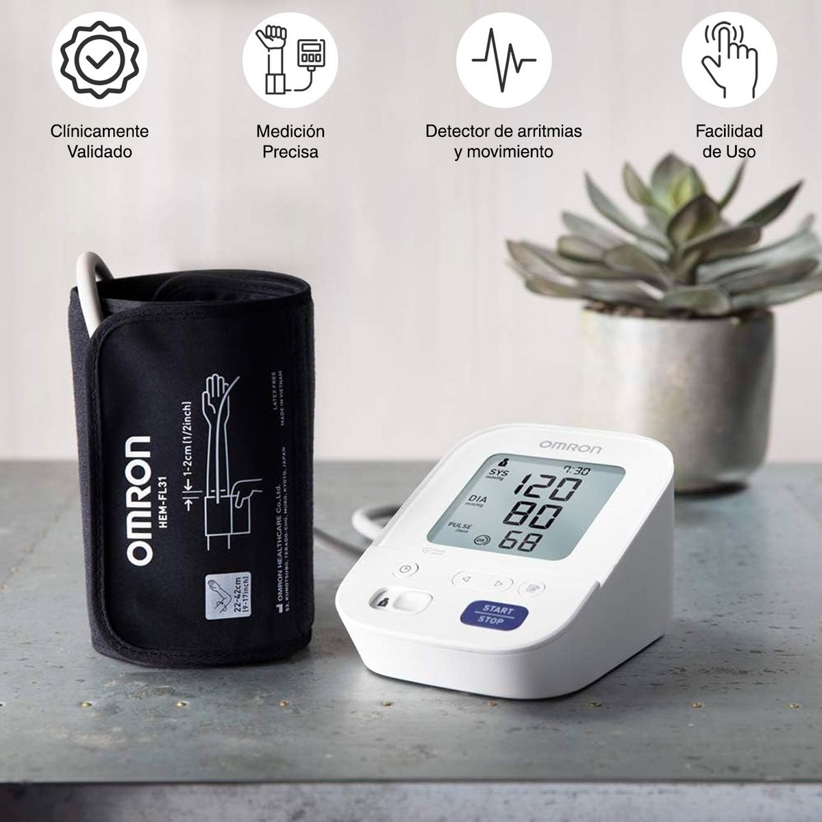 OMRON - Toma Presion Digital Omron Tensiometro Medidor Presión Arterial 7154