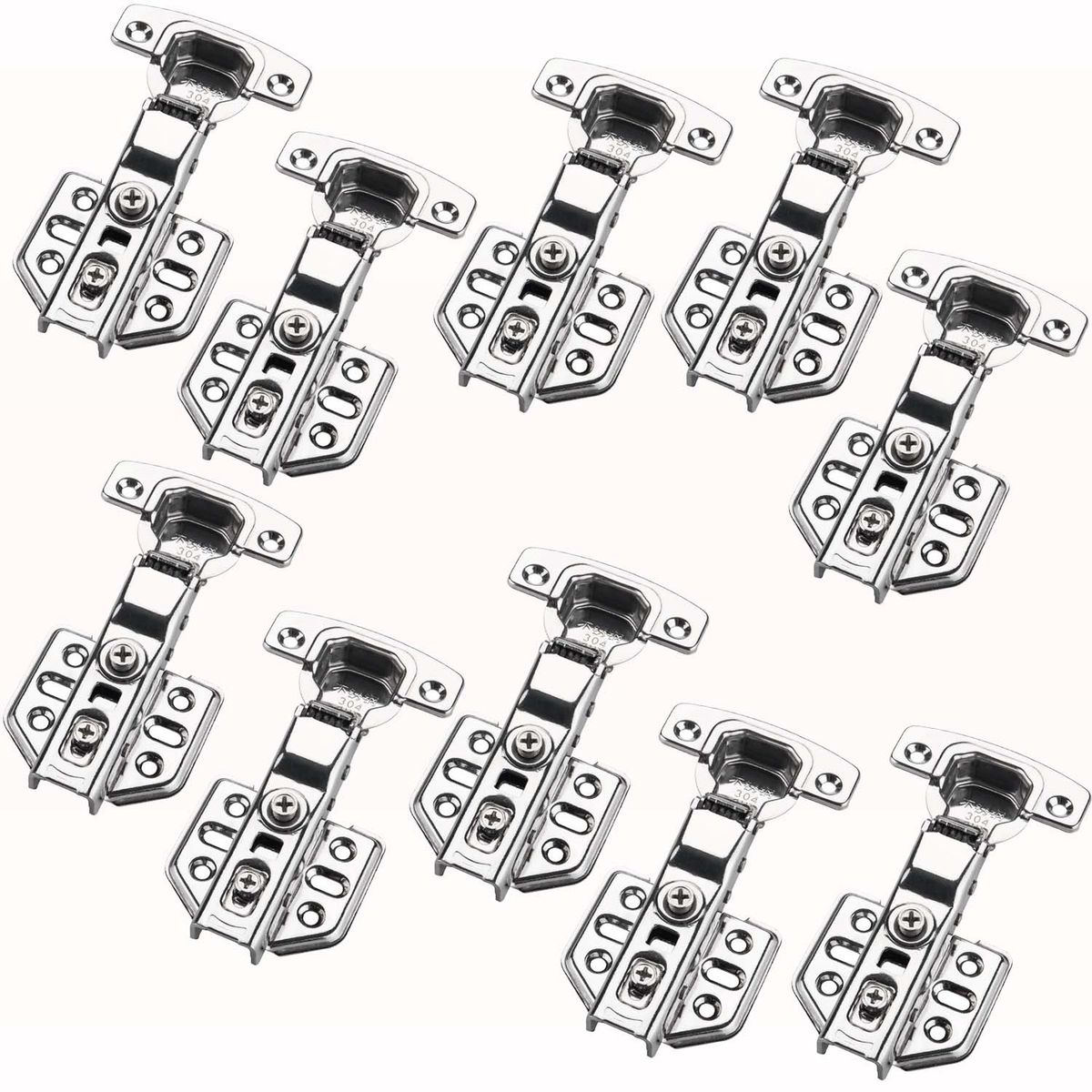CRUSEC - Pack 10 Bisagras de Gabinete Cierre Suave con Amortiguador