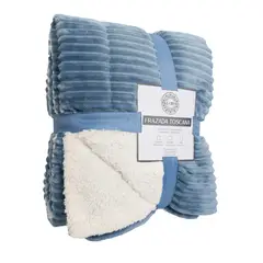 PALERMO - Frazada térmica "toscana" color "azul" 2 plazas Producto disponible