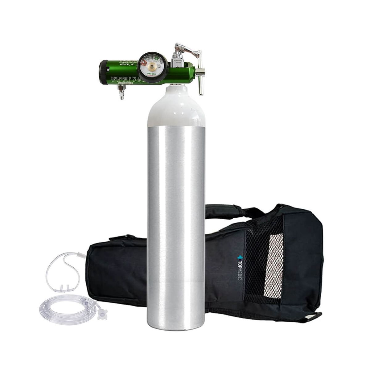 TOPMEDIC - Cilindro de Oxígeno Portátil 168 Litros Kit Adulto