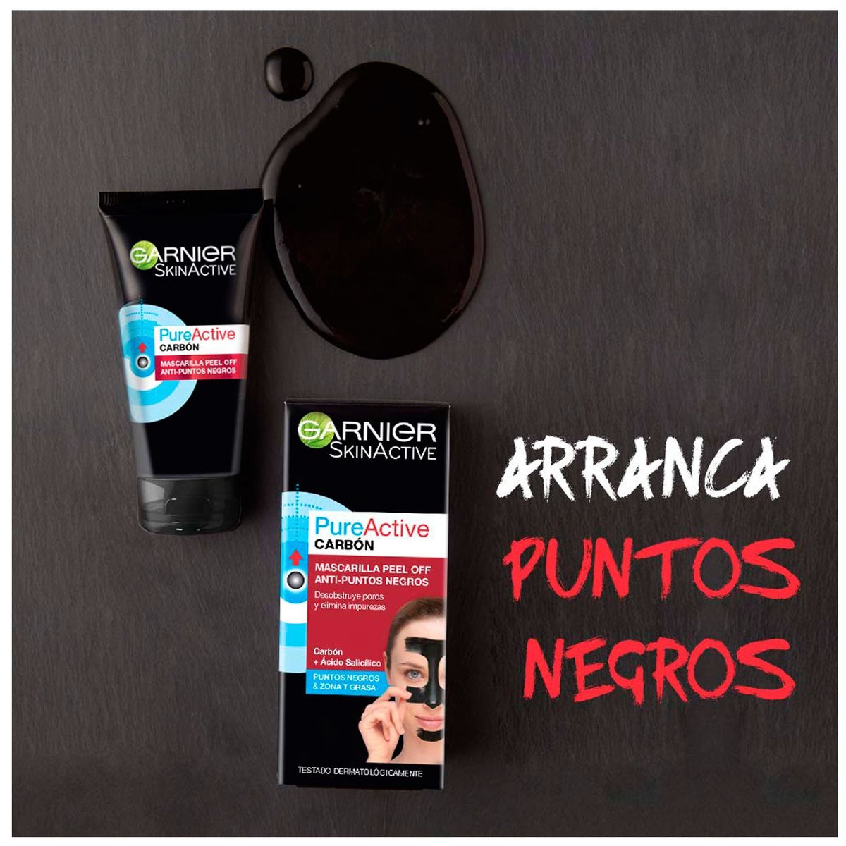 GARNIER - Mascarilla De Carbon Peel Off Skin Active.