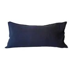 NATURALINO - Funda Cojín Mayo 45x100 Lino Grueso Azul