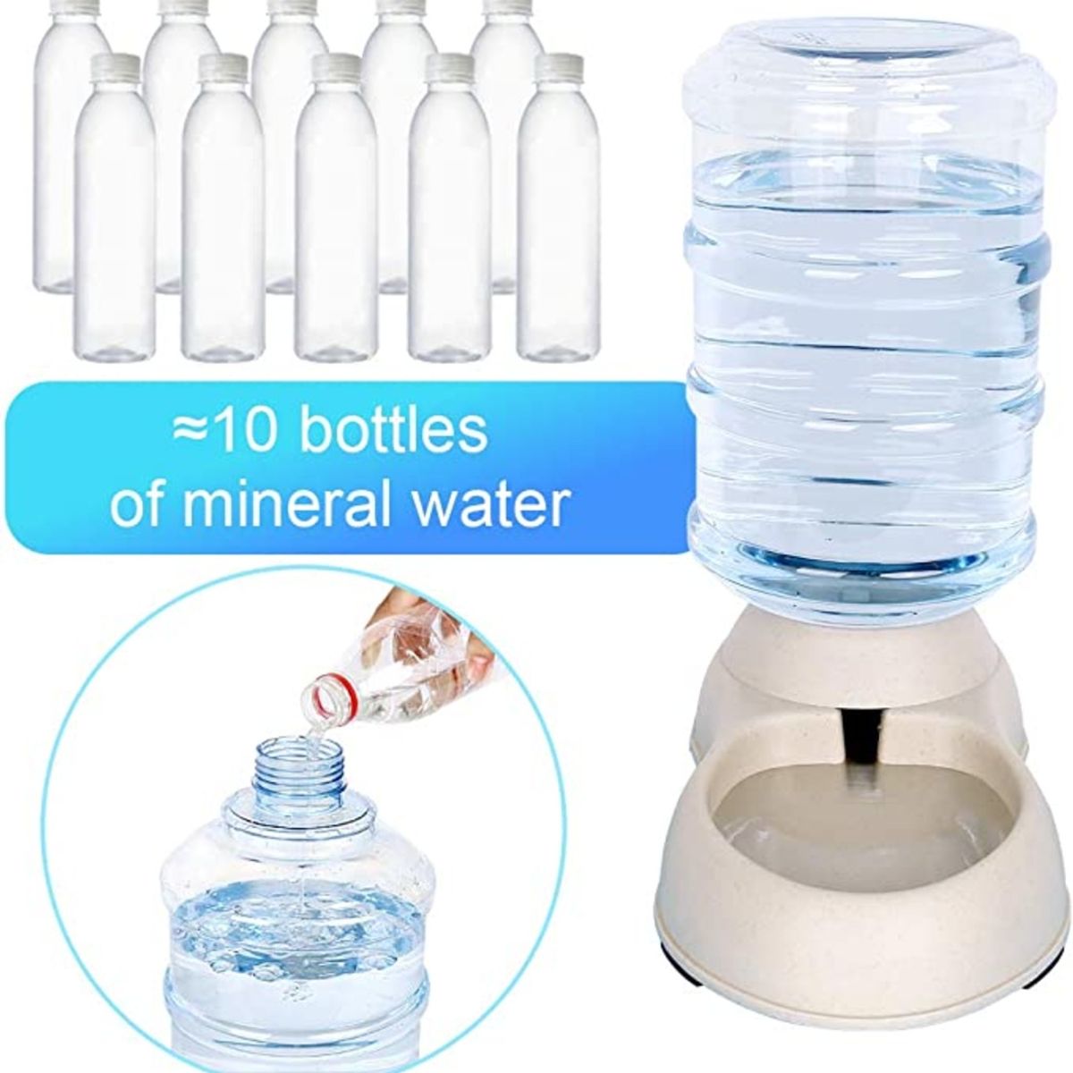 GENERICO - Dispensador Agua Mascotas Perro Gato 3.8 L Automatico GENERICO