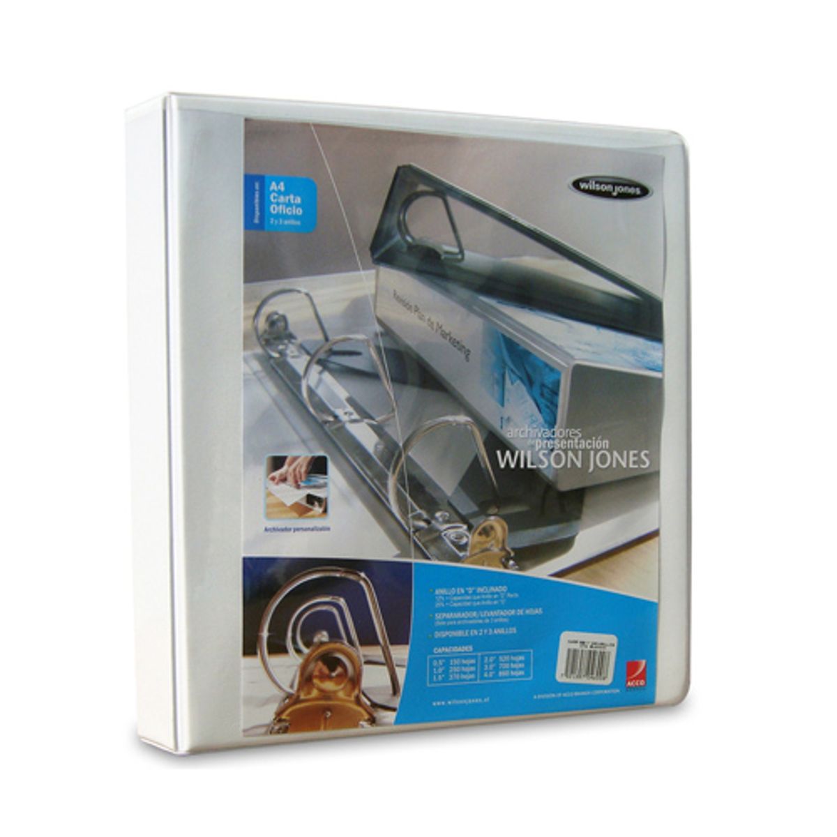 WILSON JONES - Archivador para Tamaño Carta 2 Aros Capacidad de 520 Hojas