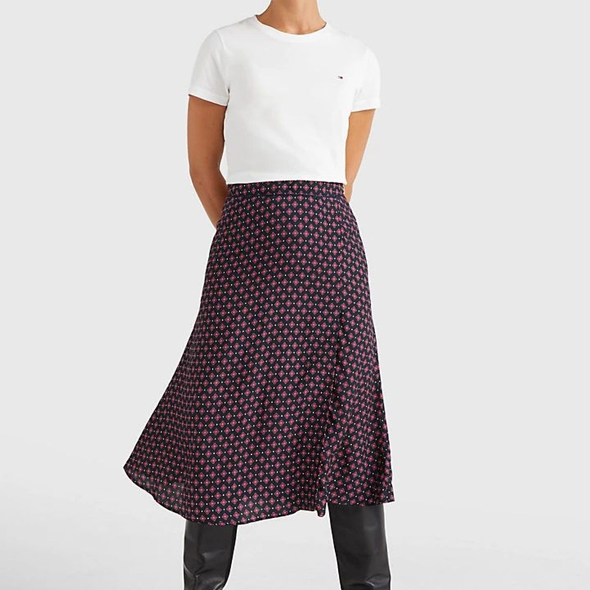 TOMMY HILFIGER - Polera Heritage C-Neck Blanco Mujer