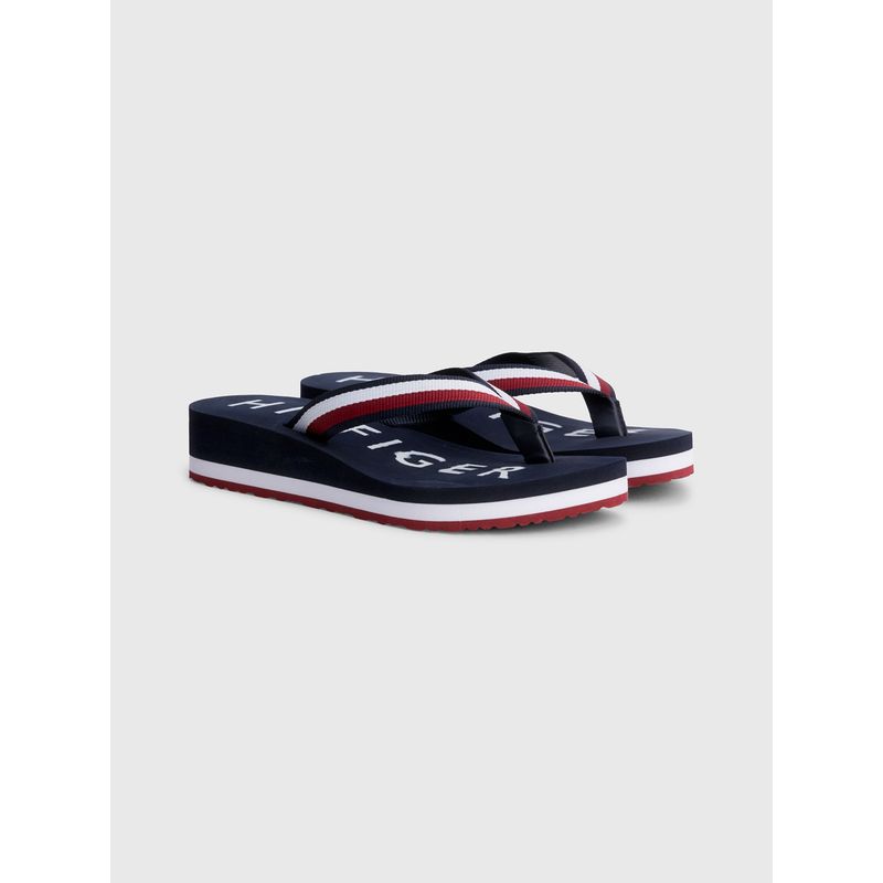 TOMMY HILFIGER - Sandalias Signature Corporate Azul Mujer
