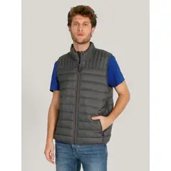 TOMMY HILFIGER - Parka Vest Light Weight Quilted Gris