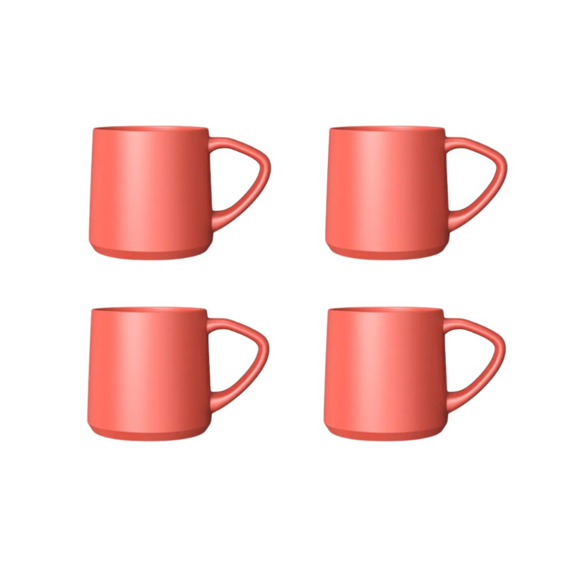 GENERICO - Pack 4 Tazas de Cerámica 90ml Roja