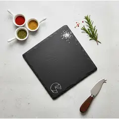 GENERICO - Plato Cuadrada Natural Plancha Piedra Emplatado Bandeja 20cm