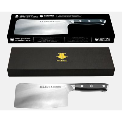 Imagen 2 del producto - Hacha Profesional 17cm Acero Inoxidable Alemán Mango G10