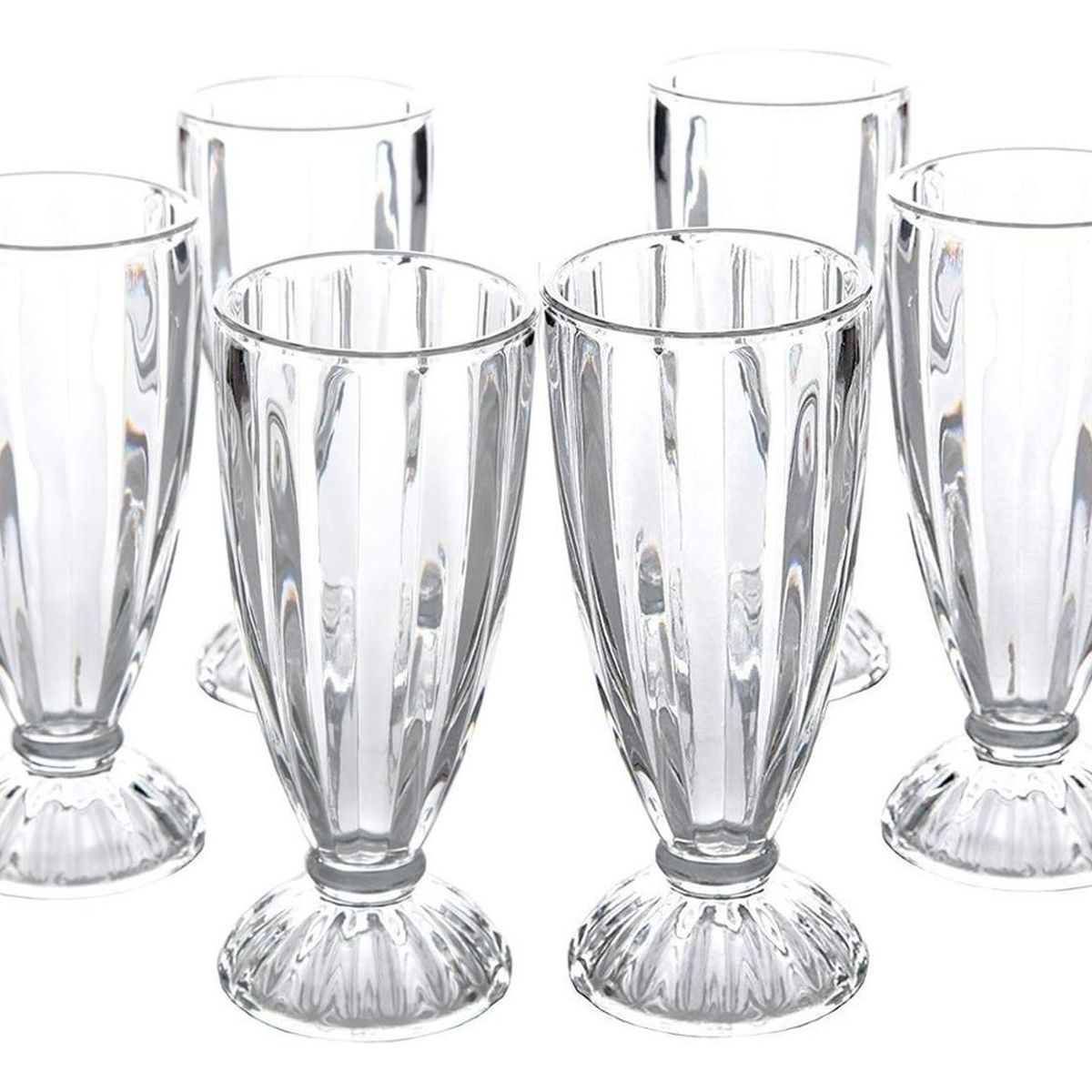 IMPORTCLICK - Set 6 Copas Postres Milkshake Vidrio 369 ML - Turquesa