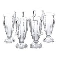 Set 6 Copas Postres Milkshake Vidrio 369 ML - Turquesa