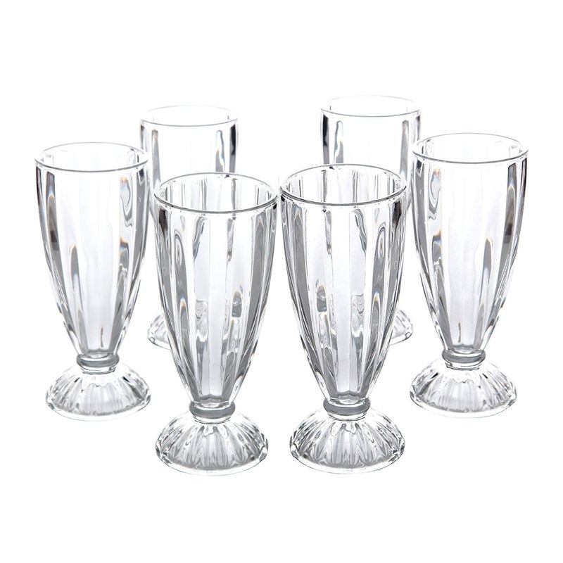 IMPORTCLICK - Set 6 Copas Postres Milkshake Vidrio 369 ML - Turquesa