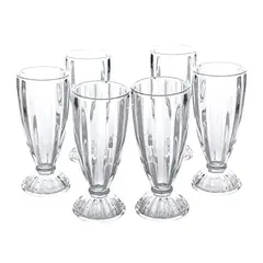 IMPORTCLICK - Set 6 Copas Postres Milkshake Vidrio 369 ML - Turquesa