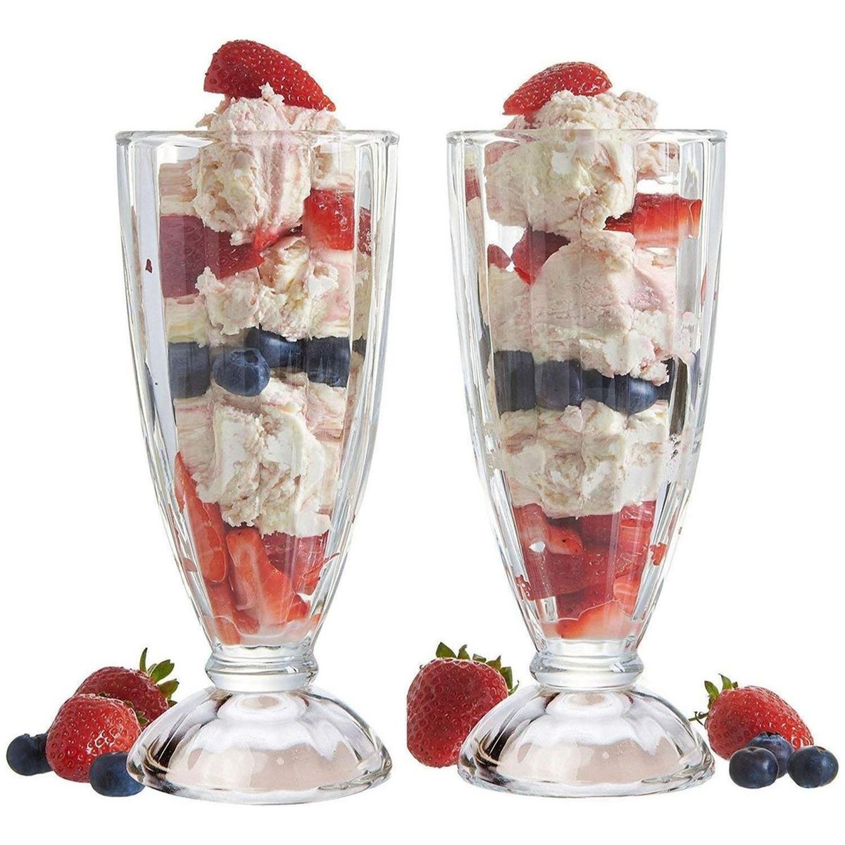 IMPORTCLICK - Set 6 Copas Postres Milkshake Vidrio 369 ML - Turquesa