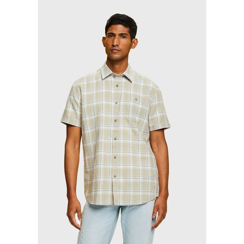 ESPRIT - Camisa De Manga Corta A Cuadros Hombre Esprit ESPRIT