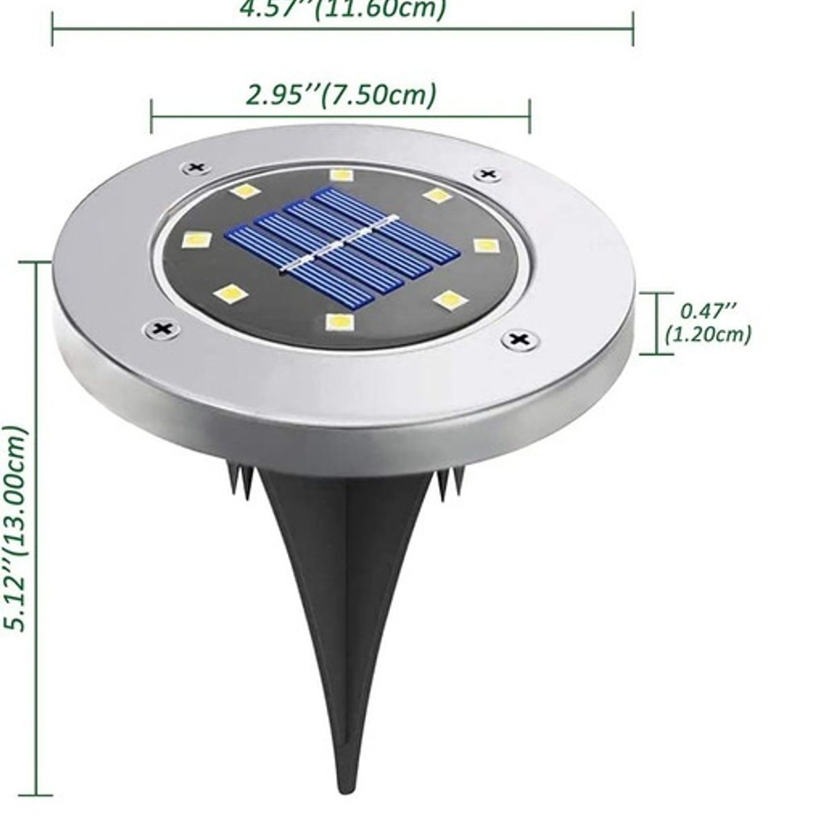 GENERICO - Pack X4 Luz Led Solar Con Estaca Exterior Jardin 8 Led