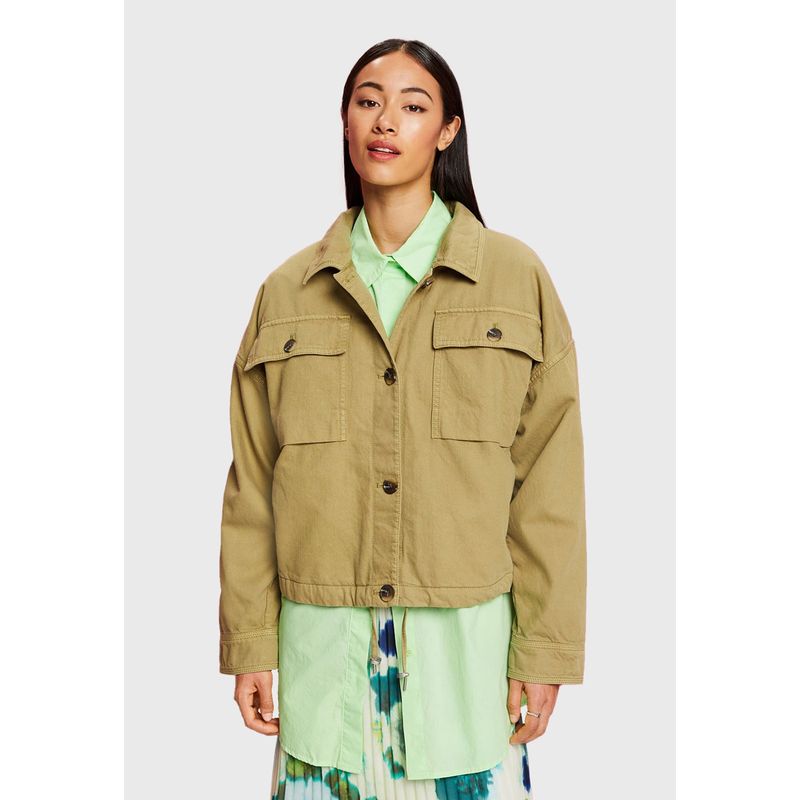 ESPRIT - Chaqueta De Sarga Corte Cuadrado Mujer Esprit ESPRIT