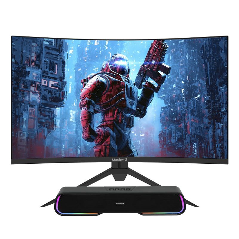 MASTER G - Pack Monitor Gamer Curvo Led  27" FHD 165Hz 1Ms + BT