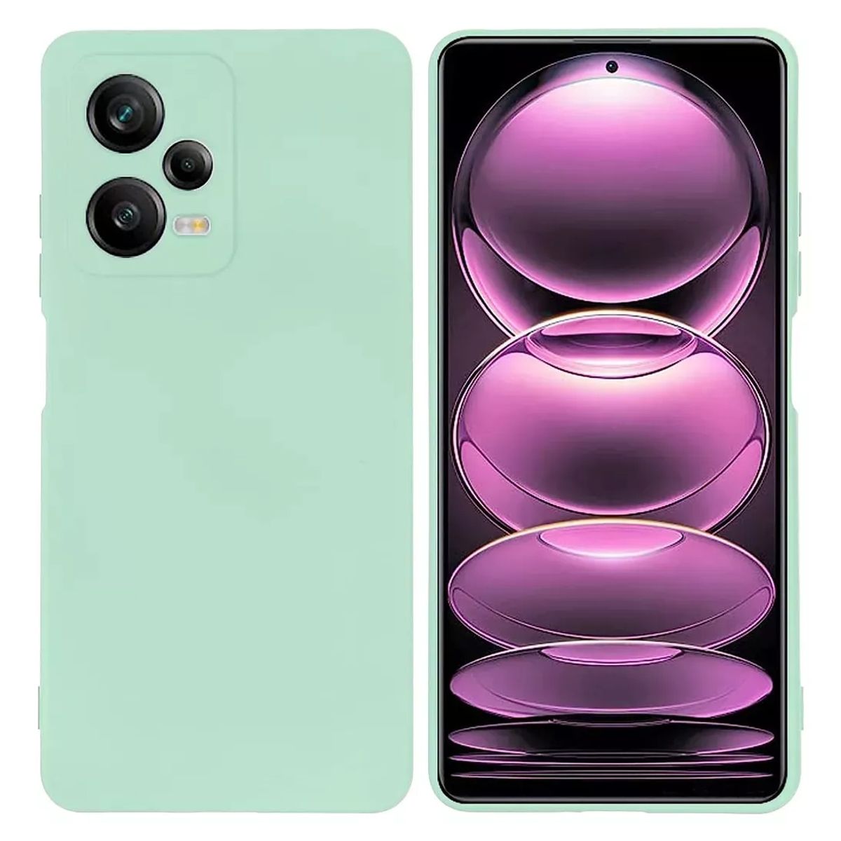 GENERICO - Carcasa Silicona Para Xiaomi Redmi Note 12 Pro 5g + Vidrio Menta