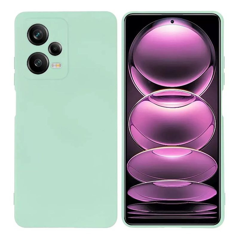 GENERICO - Carcasa Silicona Para Xiaomi Redmi Note 12 Pro 5g + Vidrio Menta