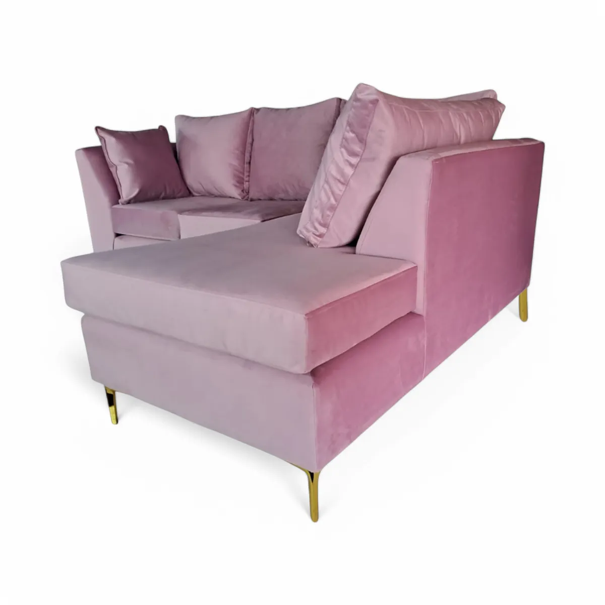 MUEBLERIA LATINA - SECCIONAL FELPA ESTOCOLMO CHICO DERECHO PALO ROSA