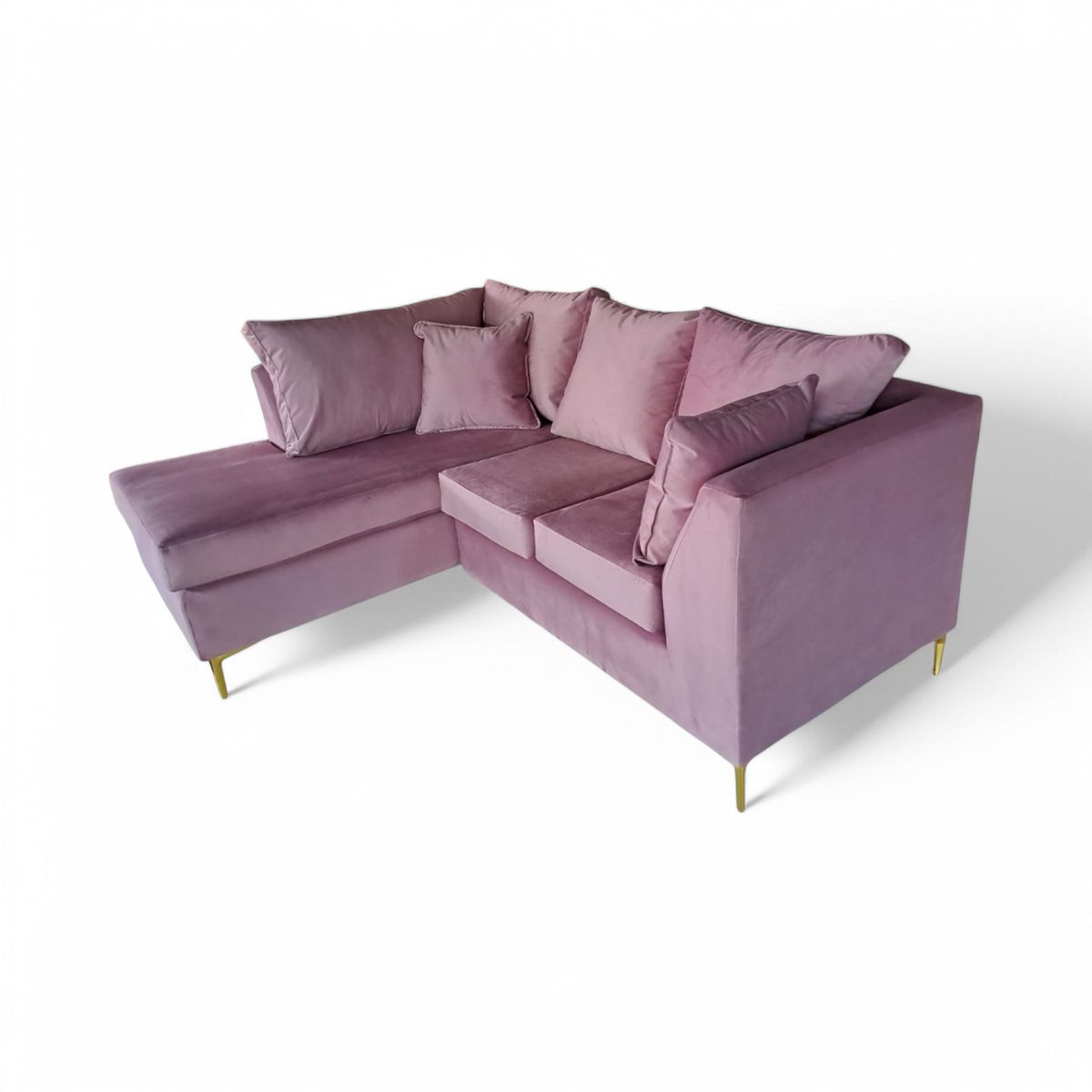 MUEBLERIA LATINA - SECCIONAL FELPA ESTOCOLMO CHICO IZQUIERDO PALO ROSA