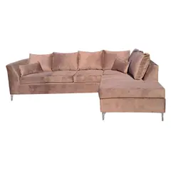 MUEBLERIA LATINA - SECCIONAL FELPA ESTOCOLMO CHICO DERECHO CHOCOLATE