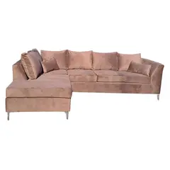 MUEBLERIA LATINA - SECCIONAL FELPA ESTOCOLMO CHICO IZQUIERDO CHOCOLATE