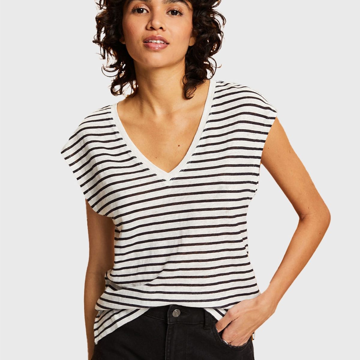 ESPRIT - Polera A Rayas Cuello V Mujer Esprit ESPRIT