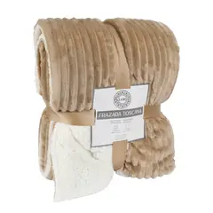 PALERMO - Frazada térmica "toscana" color "beige" 2 plazas