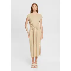 ESPRIT - Vestido Midi De Punto Con Lazada Mujer