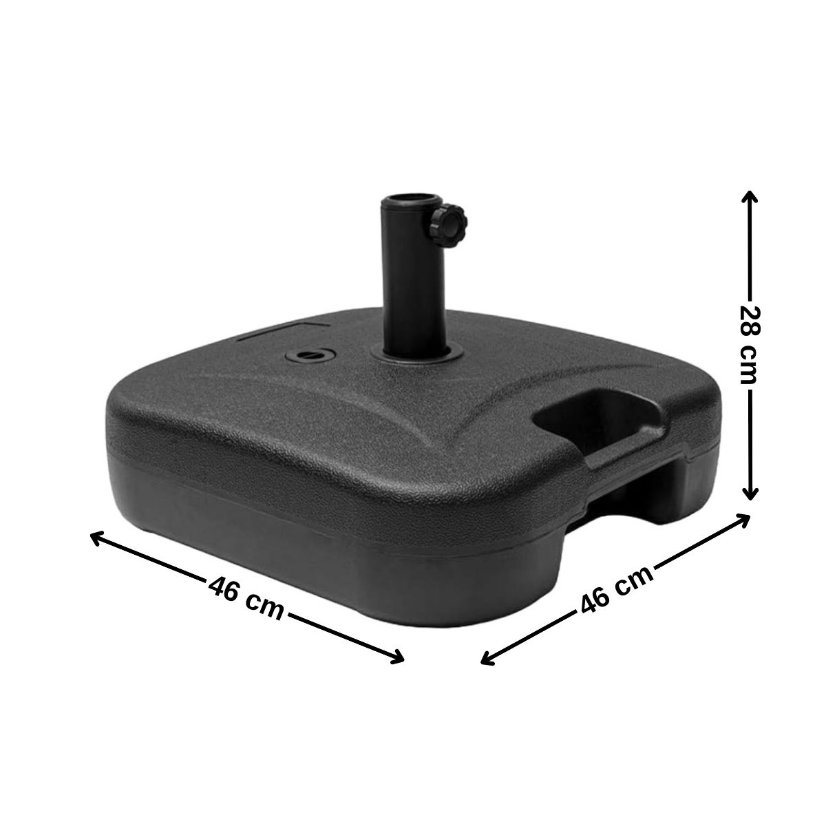 GENERICO - Base Paragua Quitasol cuadrado Negro plastico 22LTS Bighouse