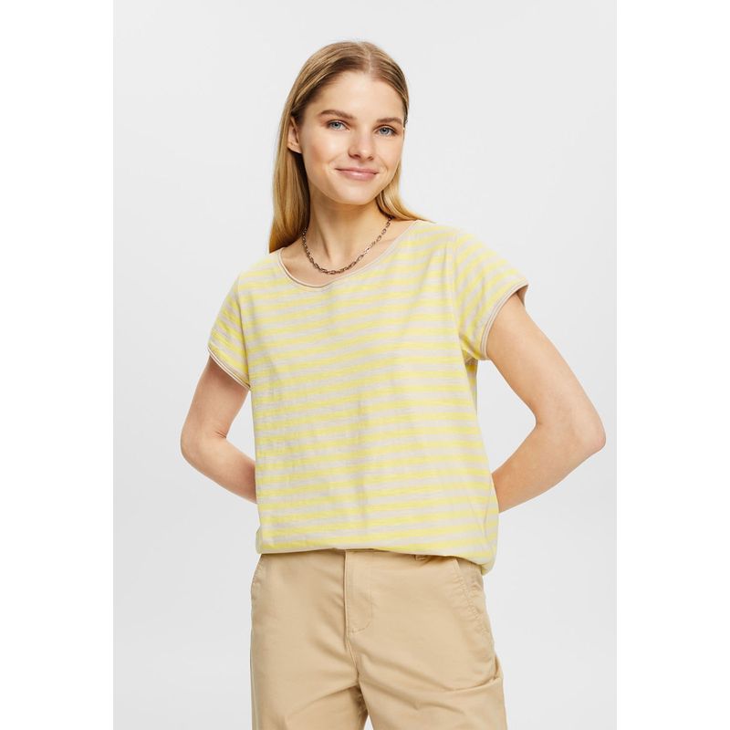 ESPRIT - Polera De Rayas Con Borde Enrollado Mujer Esprit ESPRIT