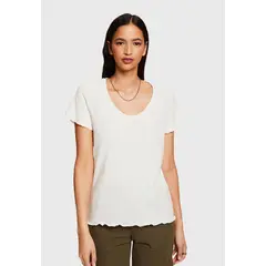 ESPRIT - Polera Manga Corta Cuello U Mujer