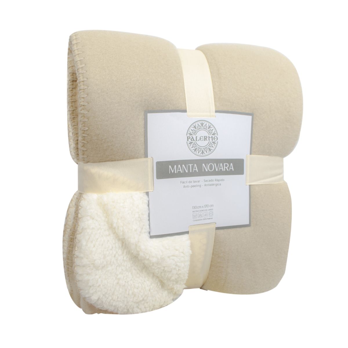 PALERMO - Manta novara color camel