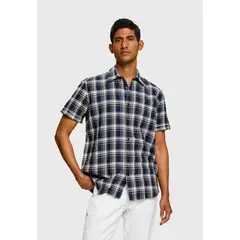 ESPRIT - Camisa De Manga Corta A Cuadros Hombre