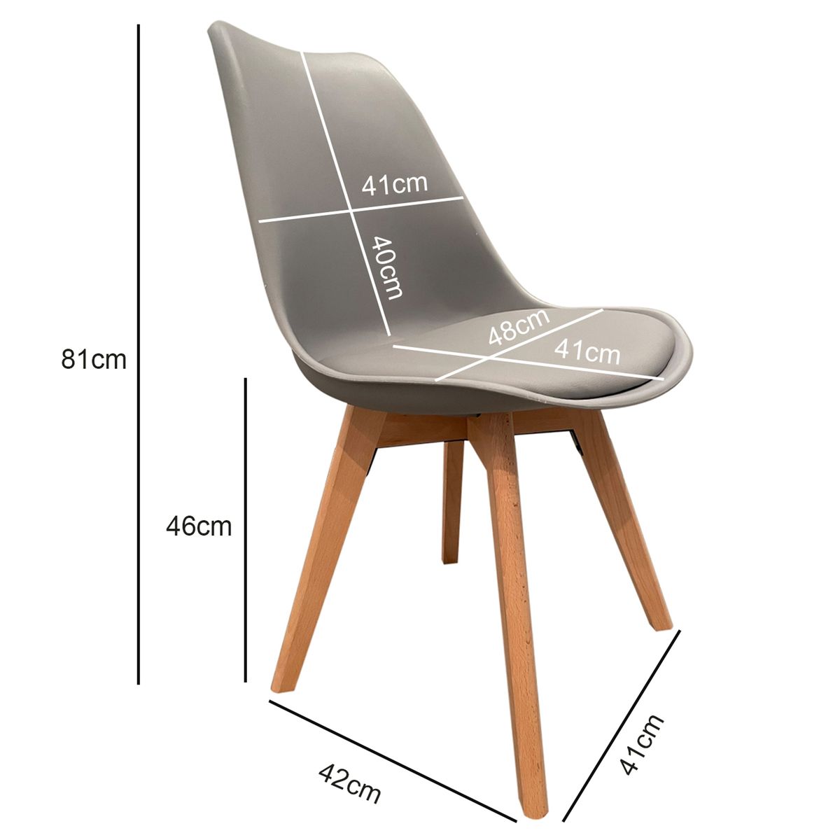 E CHAIRS BY MASLIAH - Silla Tulip Comedorescritorio Refuerzo Metal Gris X4