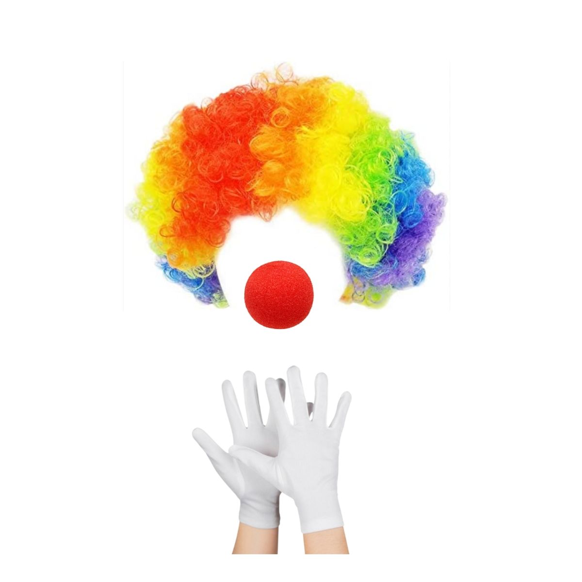 GENERICO - Peluca De Payaso Con Nariz  Guantes para NIÑOS