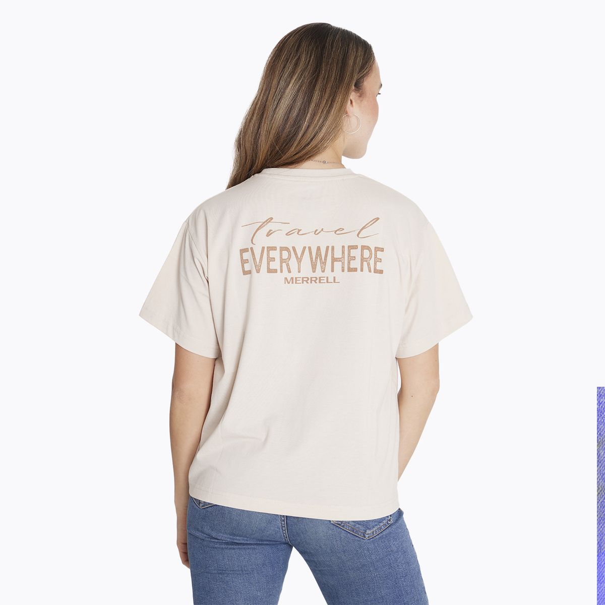 MERRELL - Polera M/C T-Shirt Short Sleeve Beige Mujer MERRELL