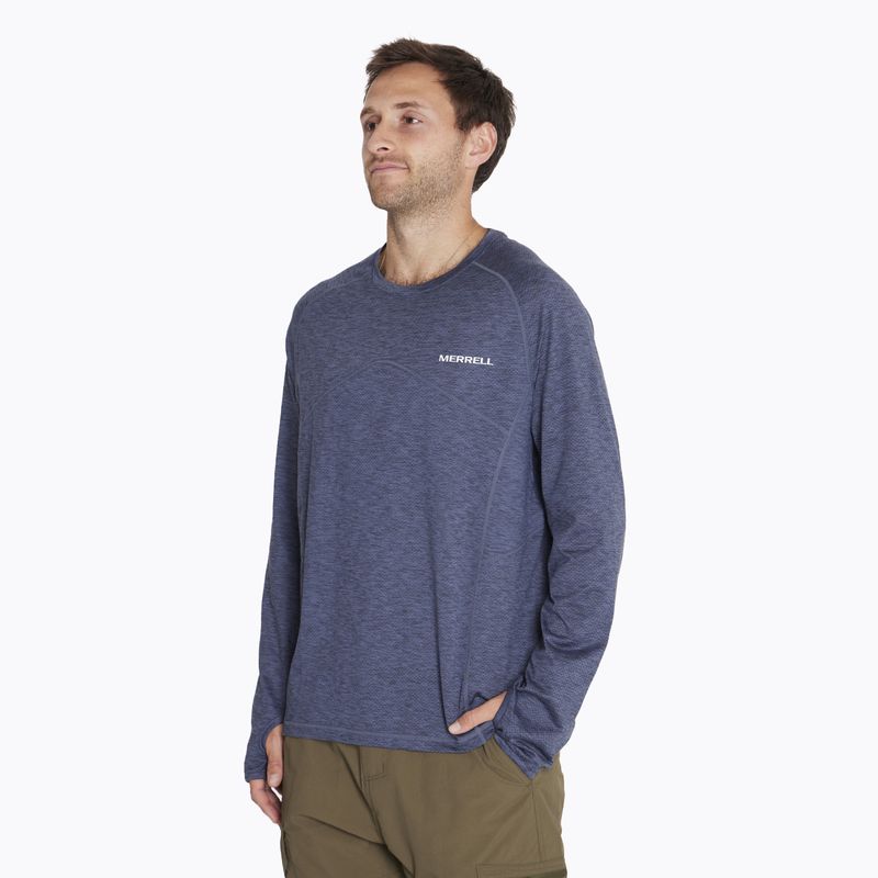 MERRELL - Polera M/L Sport T-Shirt Long S Azul Hombre MERRELL