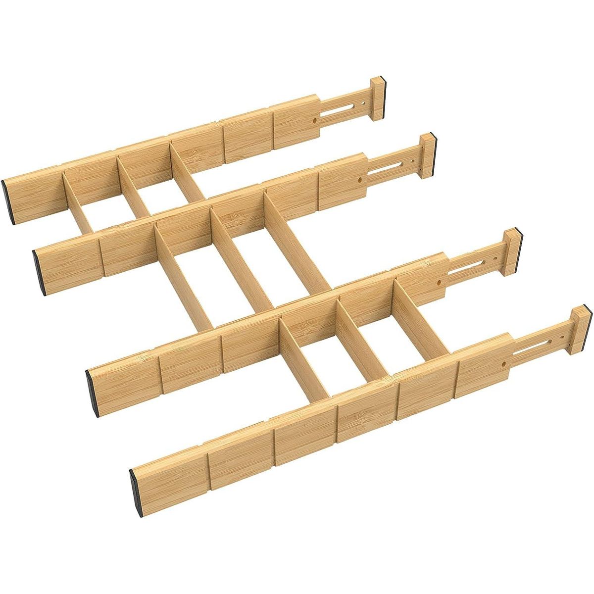 PARTYGLOBOS - Organizador Cajones Bambu Ajustables Expandibles Separadores