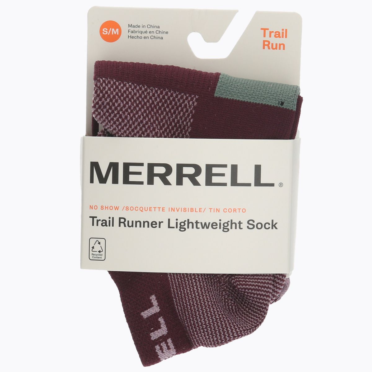 MERRELL - Calcetin Outdoor Trail Runner Lt No S Morado Unisex MERRELL