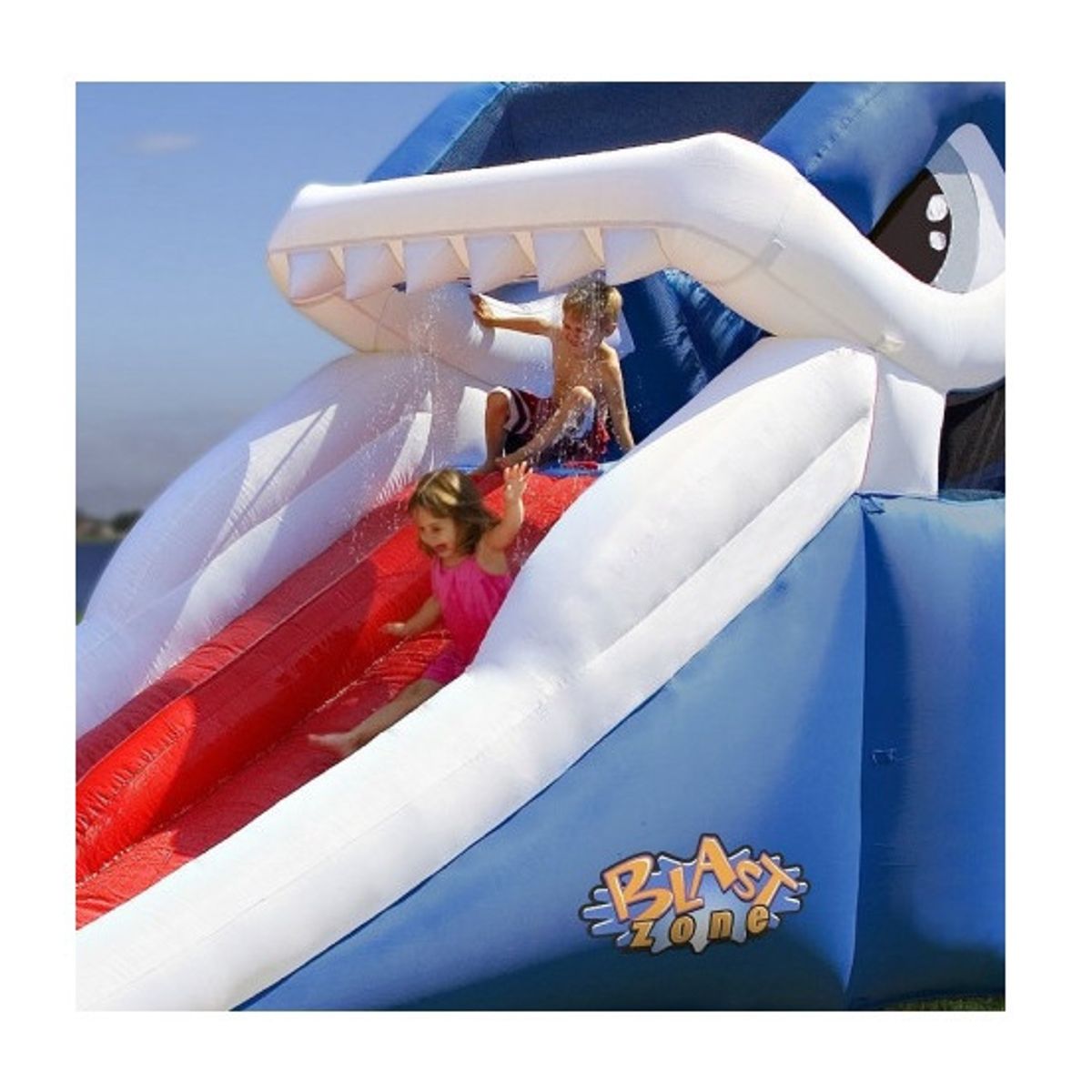HOBBY MARKET - Juego Inflable Acuatico Tobogan Dual Tiburon
