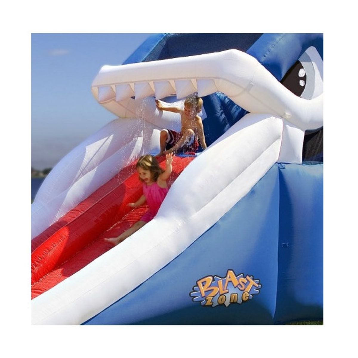 HOBBY MARKET - Juego Inflable Acuatico Tobogan Dual Tiburon