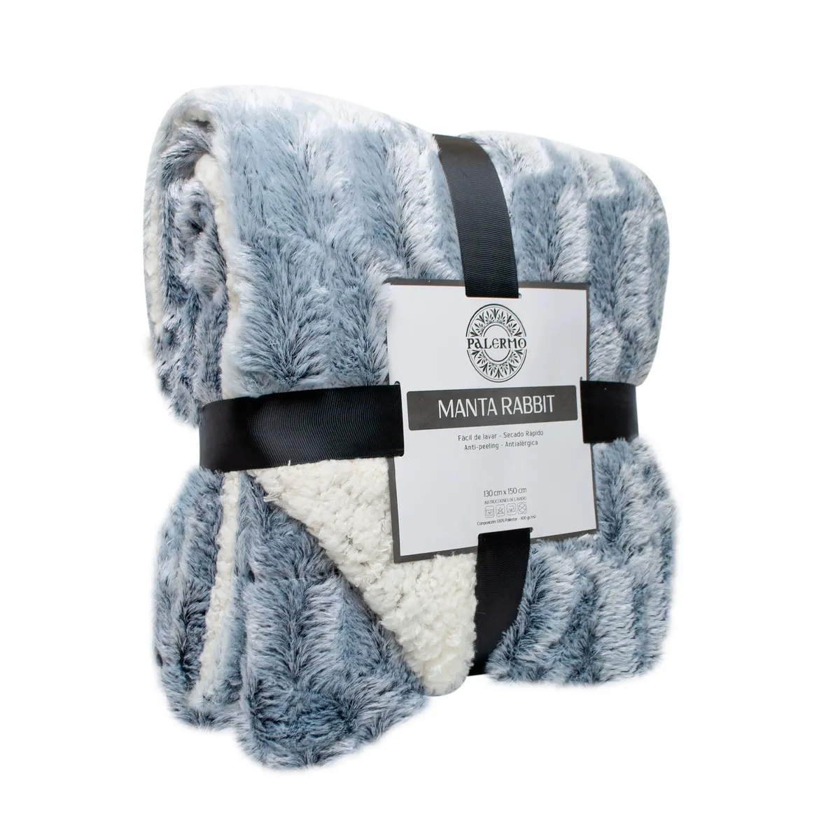 PALERMO - Manta rabbit color gris