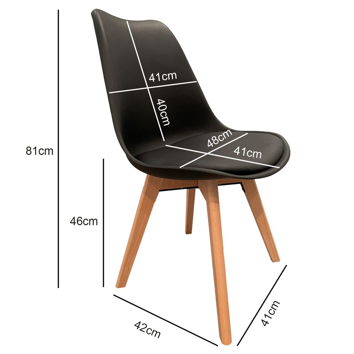 E CHAIRS BY MASLIAH - Silla Tulip Comedorescritorio Refuerzo Metal Negra X4