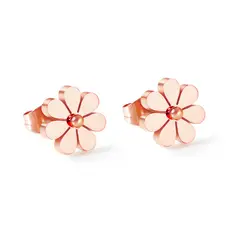 GENERICO - Aros de Acero Tipo Stud Flor - Fiore Rose